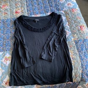 Talbots 3/4ths black shirt